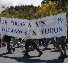 Un momento da marcha de apoio a Bastida da pasada fin de semana