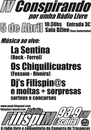 Cartel da festa de Rádio Filispim