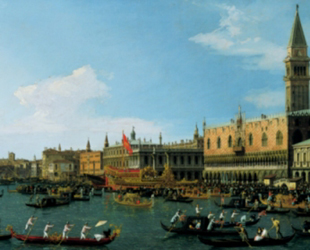 "Retorn del Bucentaure el dia de l’Ascensió", Canaletto (detalle)